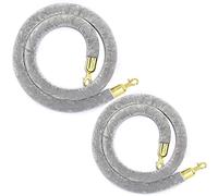 Stanchion Ropes 2-Pack with Polished Gold Hooks - Ideal for Crowd Control, Events, Queue Management, Red Carpet Setup