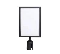 Stanchion Sign Holder, Black A4 Pedestal Poster Base, 360 Degree Double Sided Display, Premium Powder Coated Steel, Modern Aesthetic with Matte Black Finish, Gear for Crowd Control and Museums