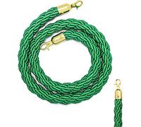 Stanchion Twisted Rope,Barrier Crowd Control,Multi-Color Optional Hemp for Business, Thick Heavy-Duty Queue for Restaurants/Hotels/Cinemas(Green3,1m/39inch/3.3ft)