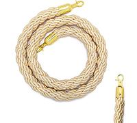 Stanchion Twisted Rope,Barrier Crowd Control,Multi-Color Optional Hemp for Business, Thick Heavy-Duty Queue for Restaurants/Hotels/Cinemas(Beige,0.6m/24inch/2ft)