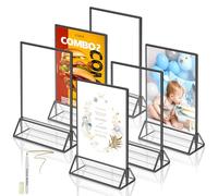 Stand A5 Black, Pack of 6 Tish Stands, A5 Acrylic Tishcard Holder, Table Number Stand for Wedding Table Decoration, A5 Chic Flyer Stand, Card Stand, Picture Frame for Children's Drawings
