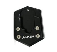 Stand Accessories For Y-AMAHA XMAX 300 400 125 250 X-MAX XMAX300 2017-2023 Kickstand Side Bracket Expansion Mat CNC Aluminum Motorcycle Accessories(Black- Silver)