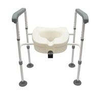 Stand Alone Toilet Safety Rails Frame,Toilet Safety Rail Shower Chair,Adjustable Toilet Safety Frame Height to Fit Any Toilet