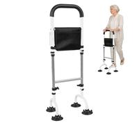 Stand Assist Aid for Elderly, Height Adjustable Standing Aid Rail Quad Cane Base Chair Lift Assist Device, Sit to Stand Mobility Aid for Seniors Bathroom Bedroom Toilet Use (with Light)