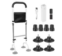 Stand Assist Aid for Elderly, Standing Aid Rail Bar, 5 Height Adjustments, Quad Cane Mobility for Seniors Bathrooms Toilet Bedrooms, Stability Support for Sitting & Standing with Light