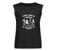 Stand by Me Movie I Don't Shut Up I Throw Up Funny 80's Retro Men Black Sleeveless T-Shirt Print Unisex Cotton Tee Shirt M
