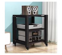 Stand & Cabinet Movable Audio/Video Rack for Living Room Stereo Storage with Wheels Record Player Stand Stylish Furniture Media Component nizer