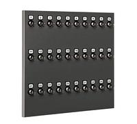 Stand Company Key Rack, Key Holder #30MNS, 30 Bolted Metal Numbered Hook with Hidden Hangers (30 Sets of Tag & Ring Included) - Made in USA