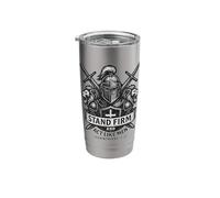 Stand Firm and Act Like Men Knight and Lion Sword and Shield Stainless Steel Insulated Tumbler