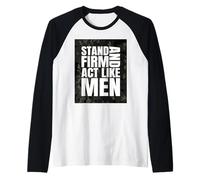 Stand Firm and Act Like Men Multi Black Cam Camo Camouflaged Raglan Baseball Tee