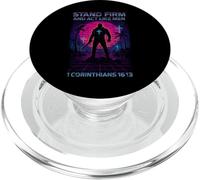 Stand Firm and Act Like Men of God Dark Retro Cyber Punk Fun PopSockets PopGrip for MagSafe