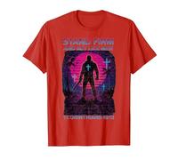 Stand Firm and Act Like Men of God Dark Retro Cyber Punk Fun T-Shirt, Men, Red, Medium