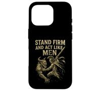 Stand Firm and Act Like Men Spartan Solider Fighting Demon Case for iPhone 16 Pro