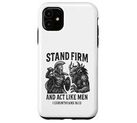 Stand Firm and Act Like Men Spartan Warrior Fighting Beast Case for iPhone 11