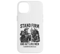 Stand Firm and Act Like Men Spartan Warrior Fighting Beast Case for iPhone 14 Plus