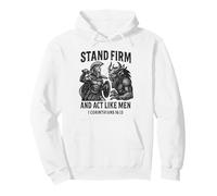 Stand Firm and Act Like Men Spartan Warrior Fighting Beast Pullover Hoodie