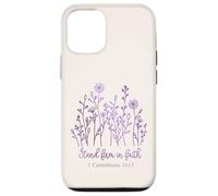 Stand Firm in Faith Bible Verse Floral Design Case for iPhone 12/12 Pro