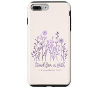 Stand Firm in Faith Bible Verse Floral Design Case for iPhone 7 Plus/8 Plus