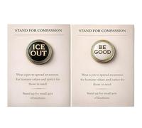 Stand for Compassion, Ice Out & Be Good Motivational Enamel Pins, Supports Kindness and Positive Mental Health, Metal Lapel Pins for Jackets Hats Backpacks, Inspirational Gift for Friends (1pc)