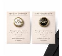 Stand For Compassion Pin Badge For Office Staff Teachers Nurses Volunteers, Wear On Lanyard Or Jacket Lapel, Be Good Or Ice Out Design For Daily Commuting (AB)