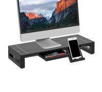 Stand for Computer Monitor, Adjustable Height Stand | 52 cm with Adjustable Folding Drawer for TV Home Table Printer Portable Workspace