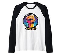 Stand for Life Pro-Life Raised Fist Unborn Baby Fetus Rally Raglan Baseball Tee