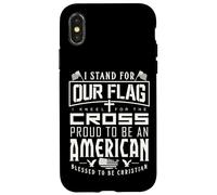 Stand For Our Flag I Kneel for The Cross Blessed American Case for iPhone X/XS
