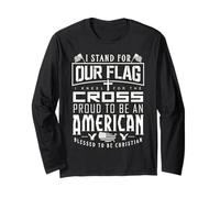 Stand for Our Flag I Kneel for The Cross Blessed American Long Sleeve T-Shirt
