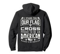 Stand For Our Flag I Kneel for The Cross Blessed American Pullover Hoodie