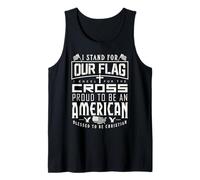 Stand for Our Flag I Kneel for The Cross Blessed American Tank Top