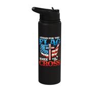 Stand for The Flag Kneel for The Cross Christian Patriot Stainless Steel Insulated Water Bottle