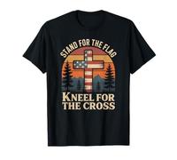 Stand for The Flag Kneel for The Cross Fathers Day T-Shirt
