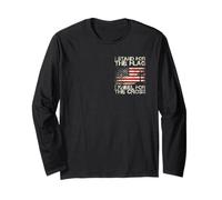 Stand for The Flag Kneel for The Cross Front Back Patriotic Long Sleeve T-Shirt