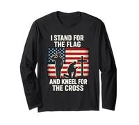 Stand for The Flag Kneel for The Cross Patriotic Christian Long Sleeve T-Shirt