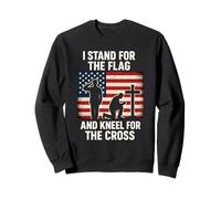 Stand For The Flag Kneel For The Cross Patriotic Christian Sweatshirt