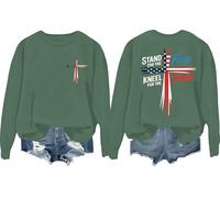 Stand for The Flag Kneel For The Cross Sweatshirt Stand For The Flag Kneel For The Cross Shirt Women Man Green