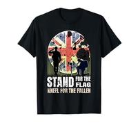 Stand for The Flag Kneel for The Fallen British Army Veteran T-Shirt