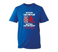 Stand for The Flag Kneel for The Fallen British Flag Soldier T-Shirt, Lest We Forget Remembrance Day Unisex Kids Adults Top (Royal, 3XL)