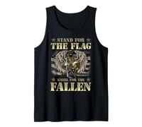Stand for The Flag Kneel for The Fallen Honor Armed Forces Tank Top