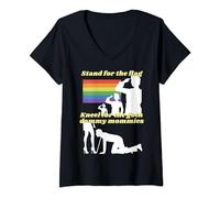 Stand For The Flag Kneel For The Goth Dommy Mommies V-Neck T-Shirt