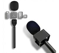 Stand Holder Mic Flag for DJI Mic 1/2 / Rode Wireless GO II Handle Wireless Interview Lavalier Microphone Adapter Handheld Mount for Osmo Pocket 3 Mic 2 Transmitter/Hollyland Lark M1 /Synco/Movo