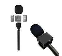 Stand Holder Mic Flag for DJI Mic 3/Mini/2 Rode Wireless Micro/GO II Insta360 MicPro Handle Rig Wireless Interview Lavalier Microphone Adapter Handheld Mount for Osmo Pocket 3/Hollyland Lark/Synco