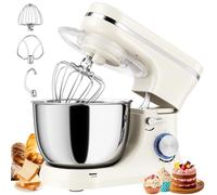 Stand Mixer 5L 1000W, 8 Speeds, Tilt-Head, SS Bowl, 3 Attachments | 1000W quiet motor, 8 speeds with pulse, 5L stainless steel bowl, 3 attachments, tilt-head with splash guard