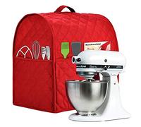 Stand Mixer Cover compatible with Kitchenaid Mixer, Fits All Tilt Head & Bowl Lift Models,The Fabric Is Pure Cottot,100% Cotton is Padded,Fine, Soft, Not Easy To Pilling. (Fits for 6-8 Quart, Red)
