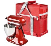 Stand Mixer Cover Compatible with KitchenAid Stand Mixer 4.5-5 Quart, Portable Travel Storage Case Bag with Multiple Pockets and Handle for Kitchen Aid Mixer Accessories (Box Only) - Red