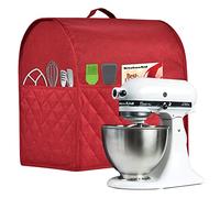 Stand Mixer Dust-proof Cover for KitchenAid Mixer，Multi Pockets for Various Kitchen Appliance Accessories，Water-resistant，Easy Cleaning (Red, Fit for Tilt Head 4.5-5 Quart)