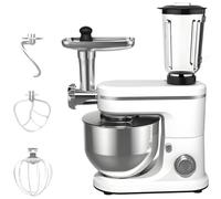 Stand Mixer, Electric Mixer, with Juice Extractor & Dough Blender, Comes with Agitator, Dough Hook & Meat Grinder, 6-Speed Adjustable for Restaurants & Bakeries