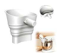Stand Mixer Flour Funnel Attachment - Collapsible Silicone Anti-Splash Accessory for Large Capacity Mixing and Pouring