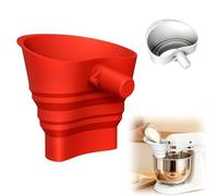 Stand Mixer Flour Funnel Attachment - Collapsible Silicone Anti-Splash Accessory for Large Capacity Mixing and Pouring