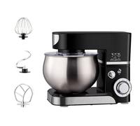 Stand Mixer, High-Power Table Mixer with Three Mixing Heads with Different Functions, 1200w, 6-Speed Adjustable, 5-Liter Stainless Steel Bowl with Splash Guard, Suitable for The Kitchen black